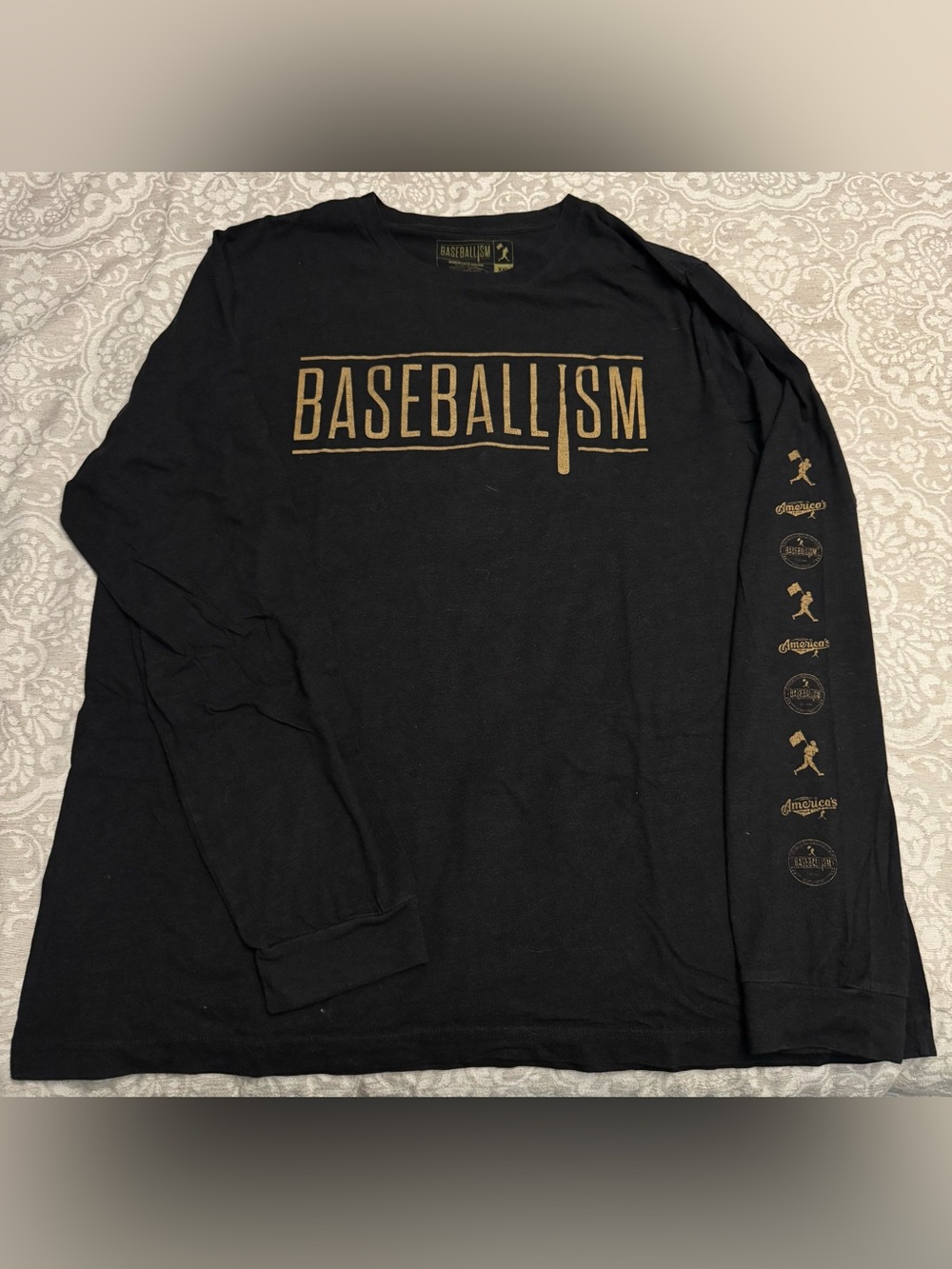 Baseballism Classic Black Men's Baseball LS T-Shirt